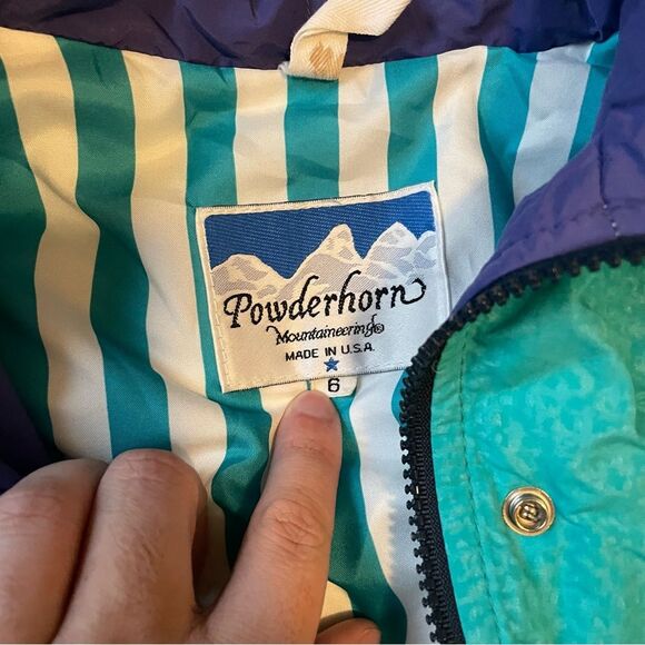 Vintage 90s or 80s Powderhorn Mountaineering Puffer Jacket size 6 - Picture 3 of 11